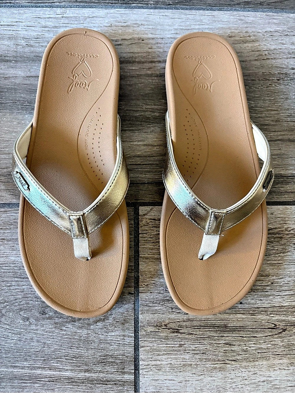 Reef Horizon Flip Gold Sandals US 8